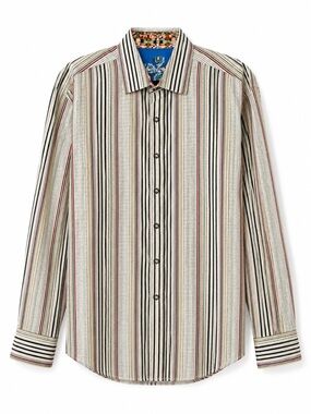 Robert Graham Multicolor Striped Flip Cuff Button Front Shirt 2XL
